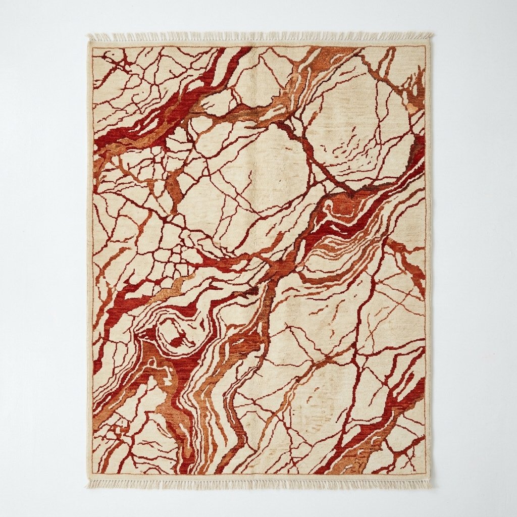 Wool & Silk Handknotted Carpet _ Cinnabar