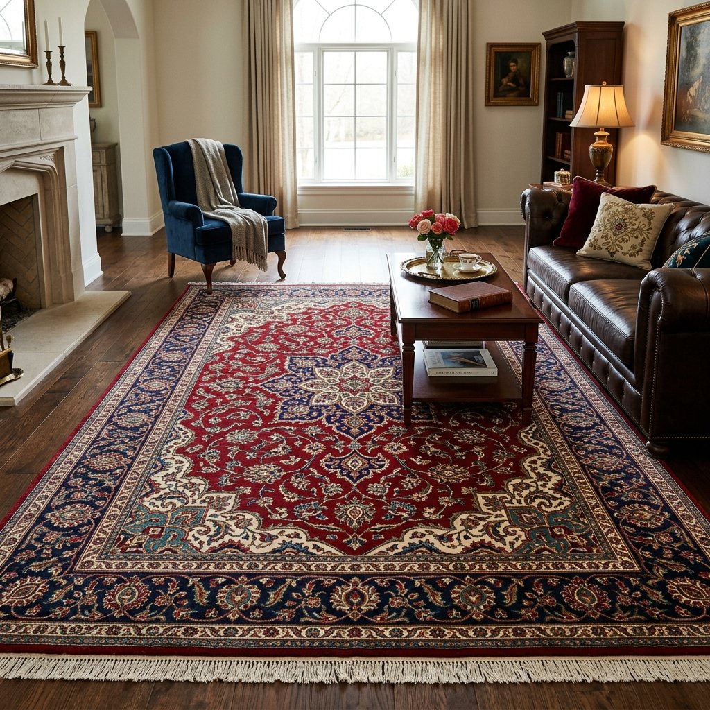 Red 4x6 Oriental Silk Touch Wool