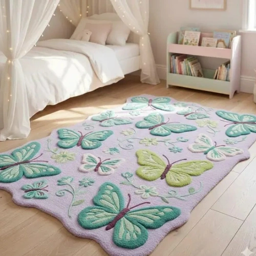Pastle Butterfly Rug